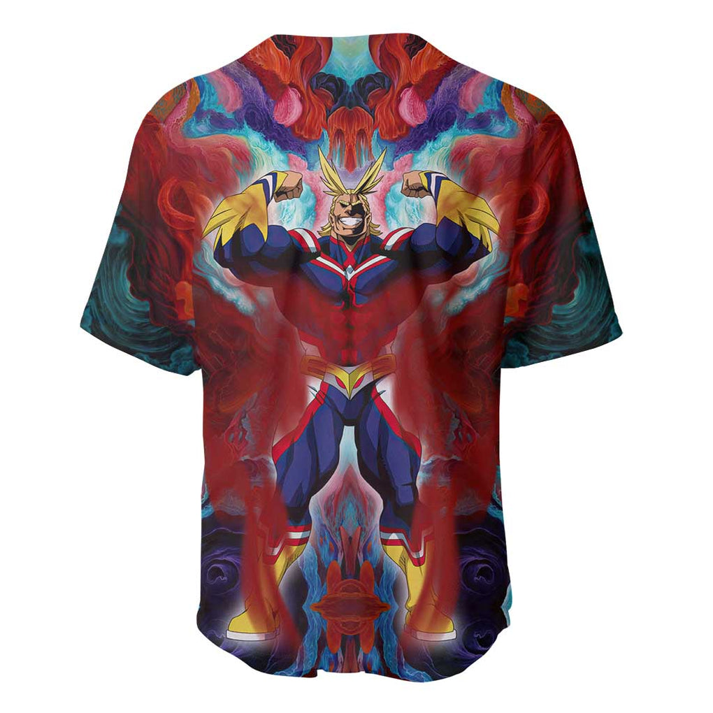 Atmospheric Blast All Might My Hero Academia Baseball Jersey Anime Mix Abstracs Trippy Style