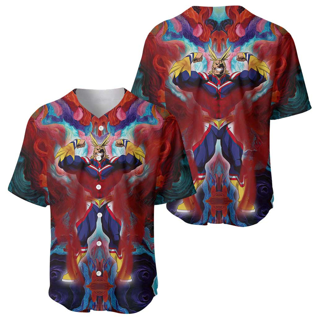 Atmospheric Blast All Might My Hero Academia Baseball Jersey Anime Mix Abstracs Trippy Style