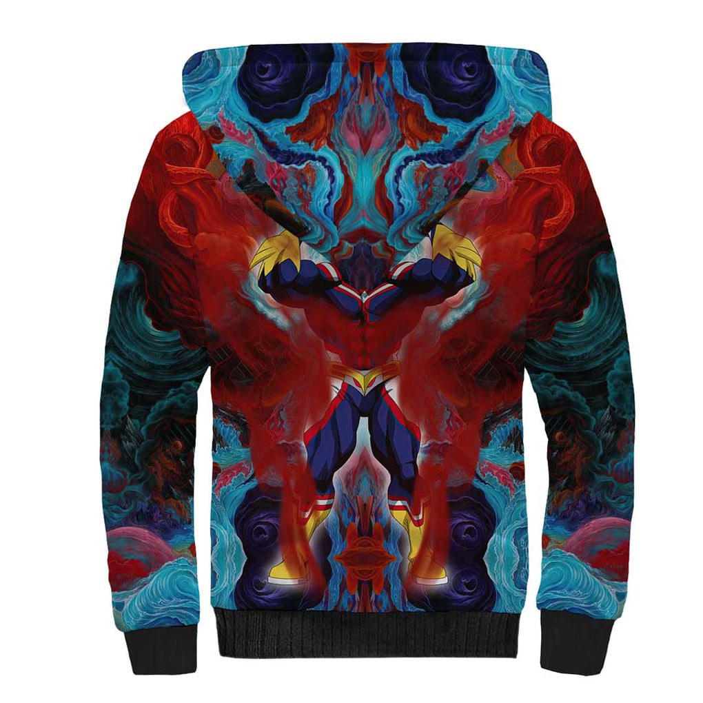 Atmospheric Blast All Might My Hero Academia Sherpa Hoodie Anime Mix Abstracs Trippy Style