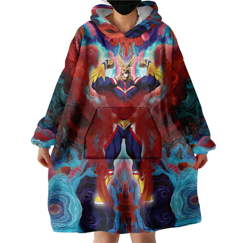 Atmospheric Blast All Might My Hero Academia Wearable Blanket Hoodie Anime Mix Abstracs Trippy Style