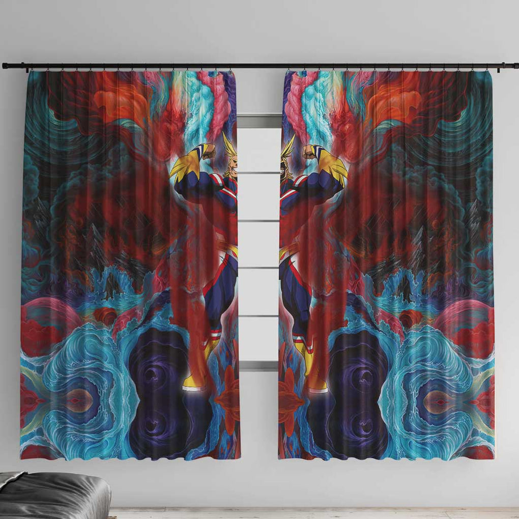 Atmospheric Blast All Might My Hero Academia Window Curtain Anime Mix Abstracs Trippy Style