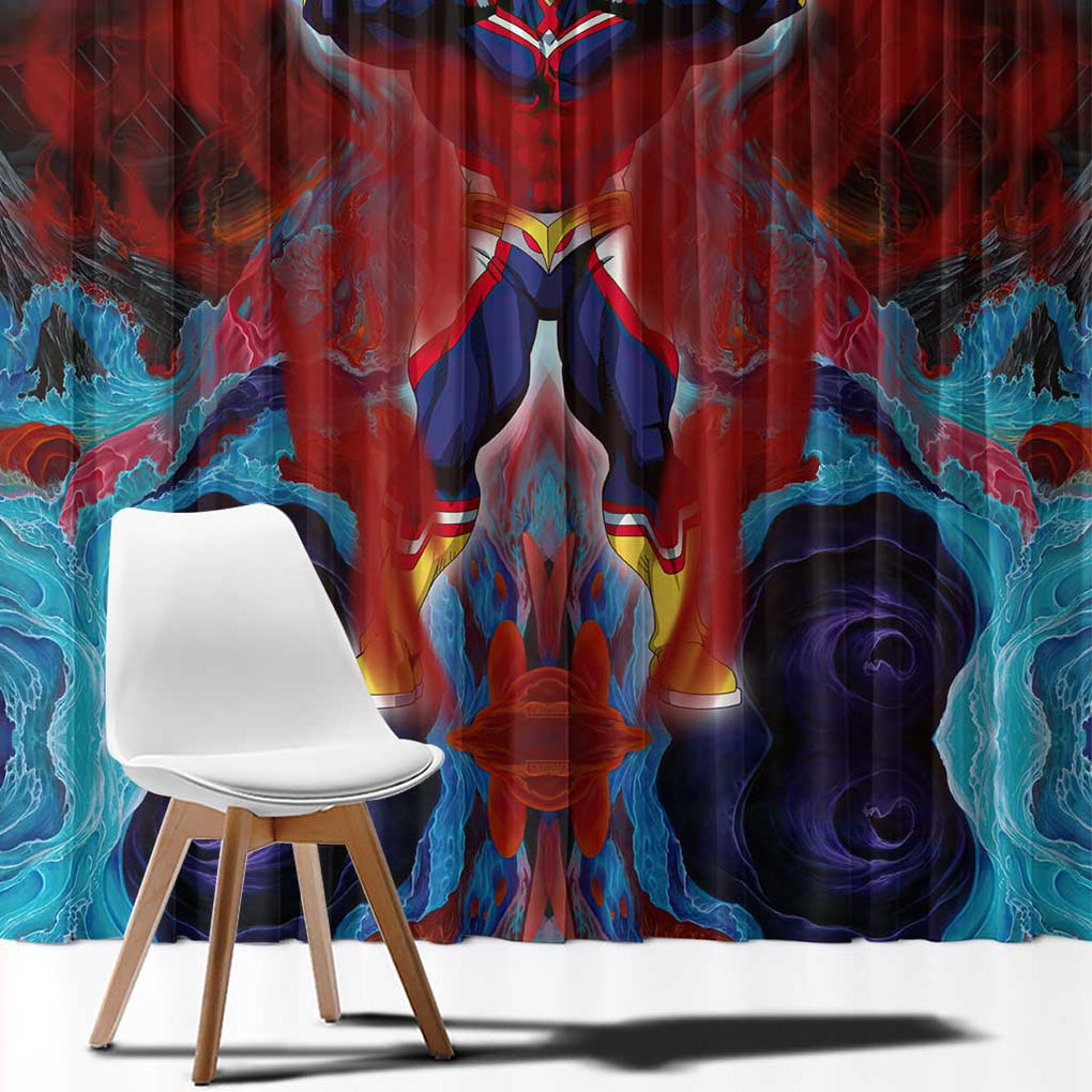 Atmospheric Blast All Might My Hero Academia Window Curtain Anime Mix Abstracs Trippy Style