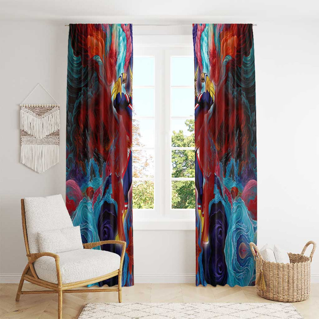 Atmospheric Blast All Might My Hero Academia Window Curtain Anime Mix Abstracs Trippy Style
