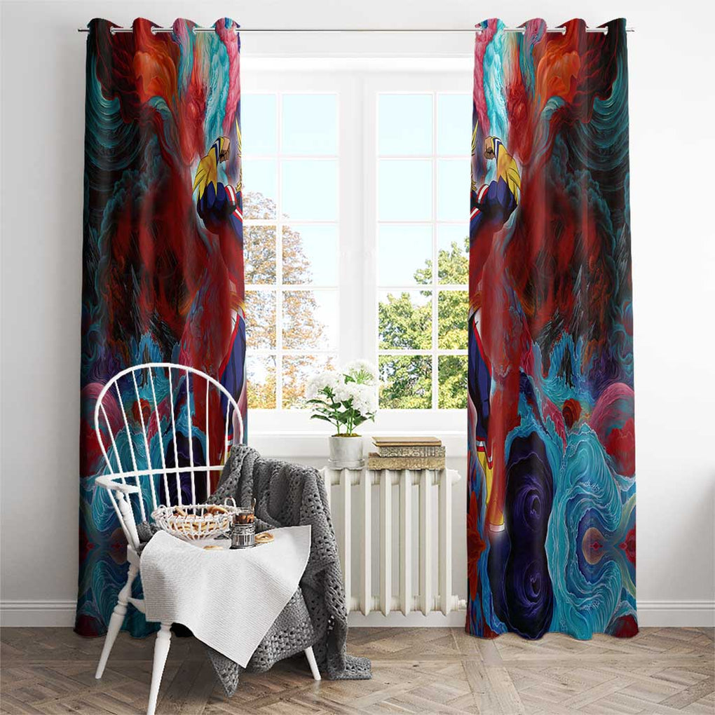 Atmospheric Blast All Might My Hero Academia Window Curtain Anime Mix Abstracs Trippy Style