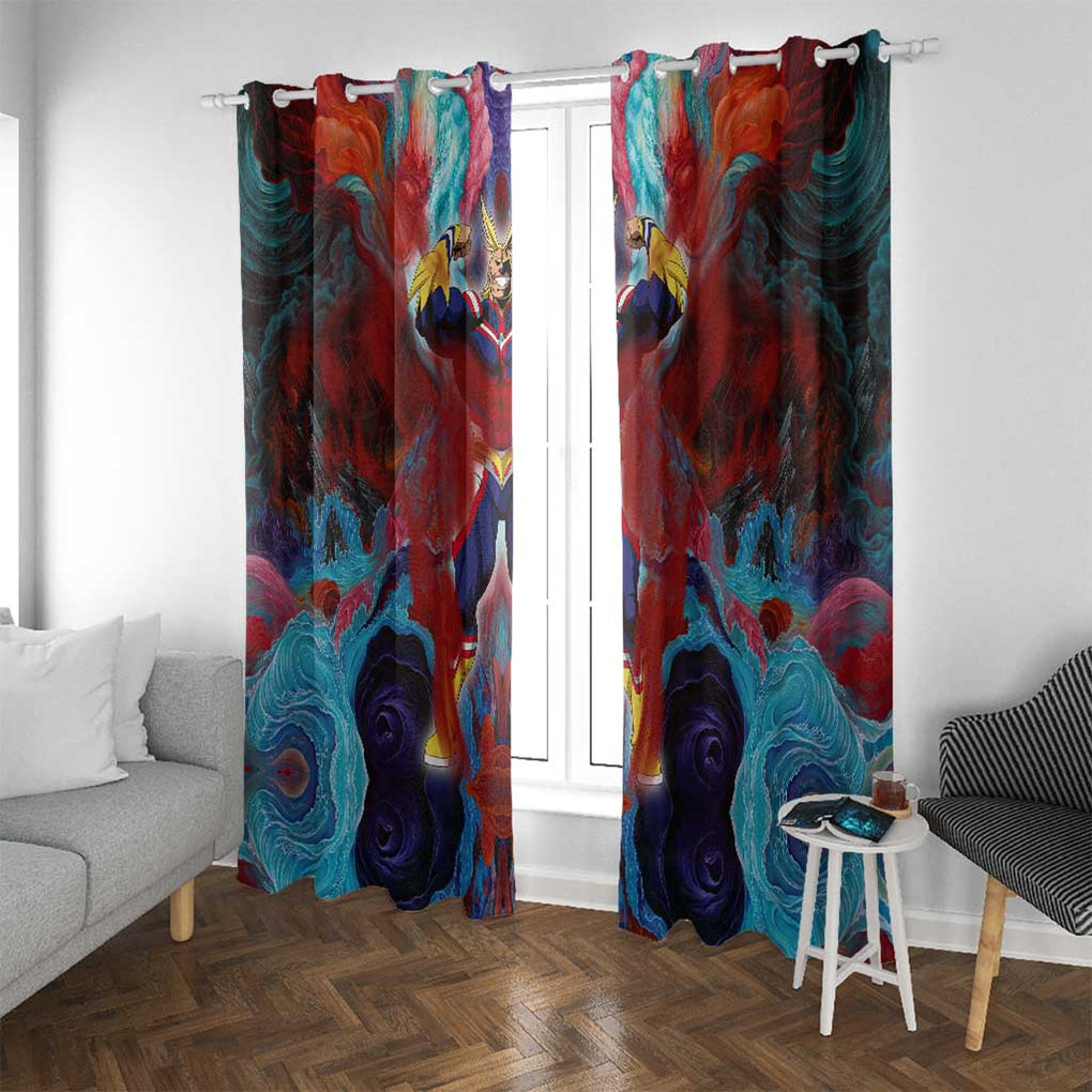 Atmospheric Blast All Might My Hero Academia Window Curtain Anime Mix Abstracs Trippy Style