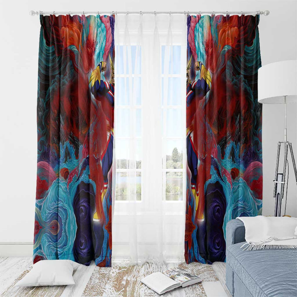 Atmospheric Blast All Might My Hero Academia Window Curtain Anime Mix Abstracs Trippy Style