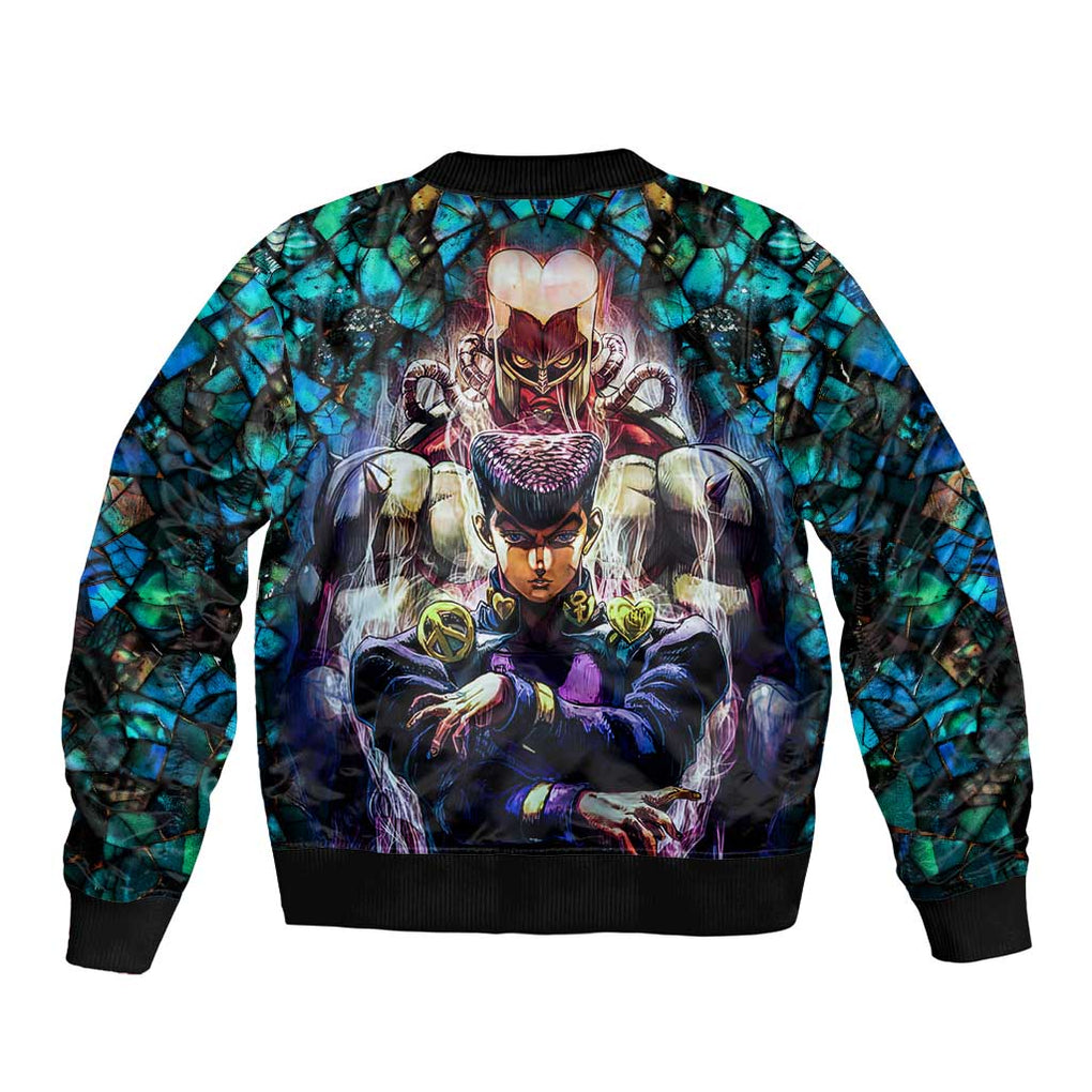 Trippy Josuke Shining Diamond Jojo’s Bizarre Adventure Bomber Jacket Anime Mix Abstracs Style