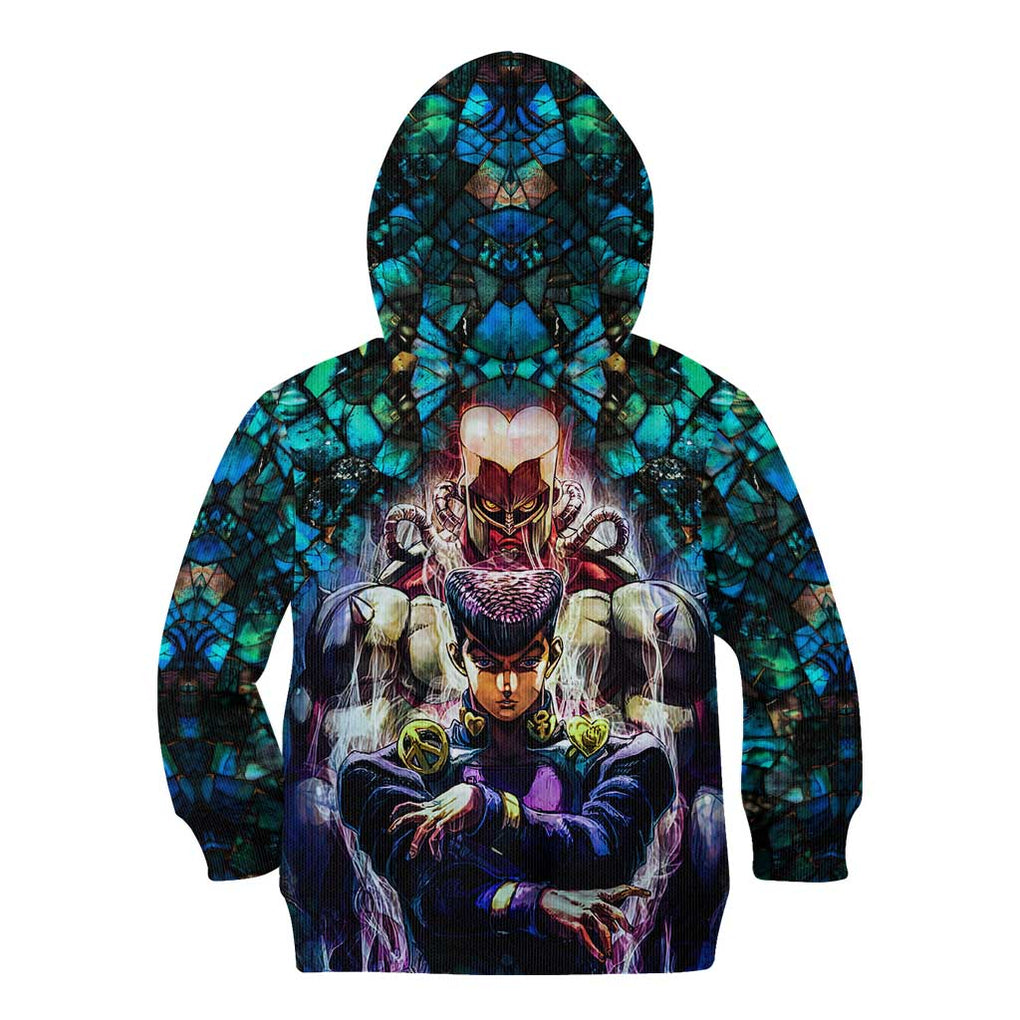 Trippy Josuke Shining Diamond Jojo’s Bizarre Adventure Kid Hoodie Anime Mix Abstracs Style