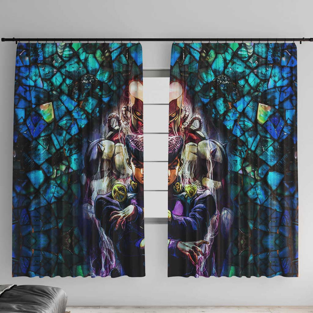 Trippy Josuke Shining Diamond Jojo’s Bizarre Adventure Window Curtain Anime Mix Abstracs Style