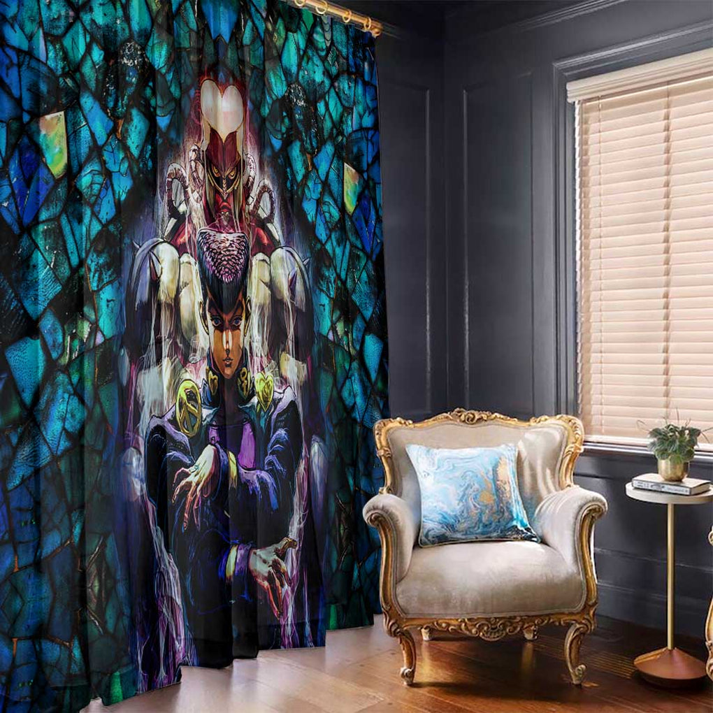 Trippy Josuke Shining Diamond Jojo’s Bizarre Adventure Window Curtain Anime Mix Abstracs Style