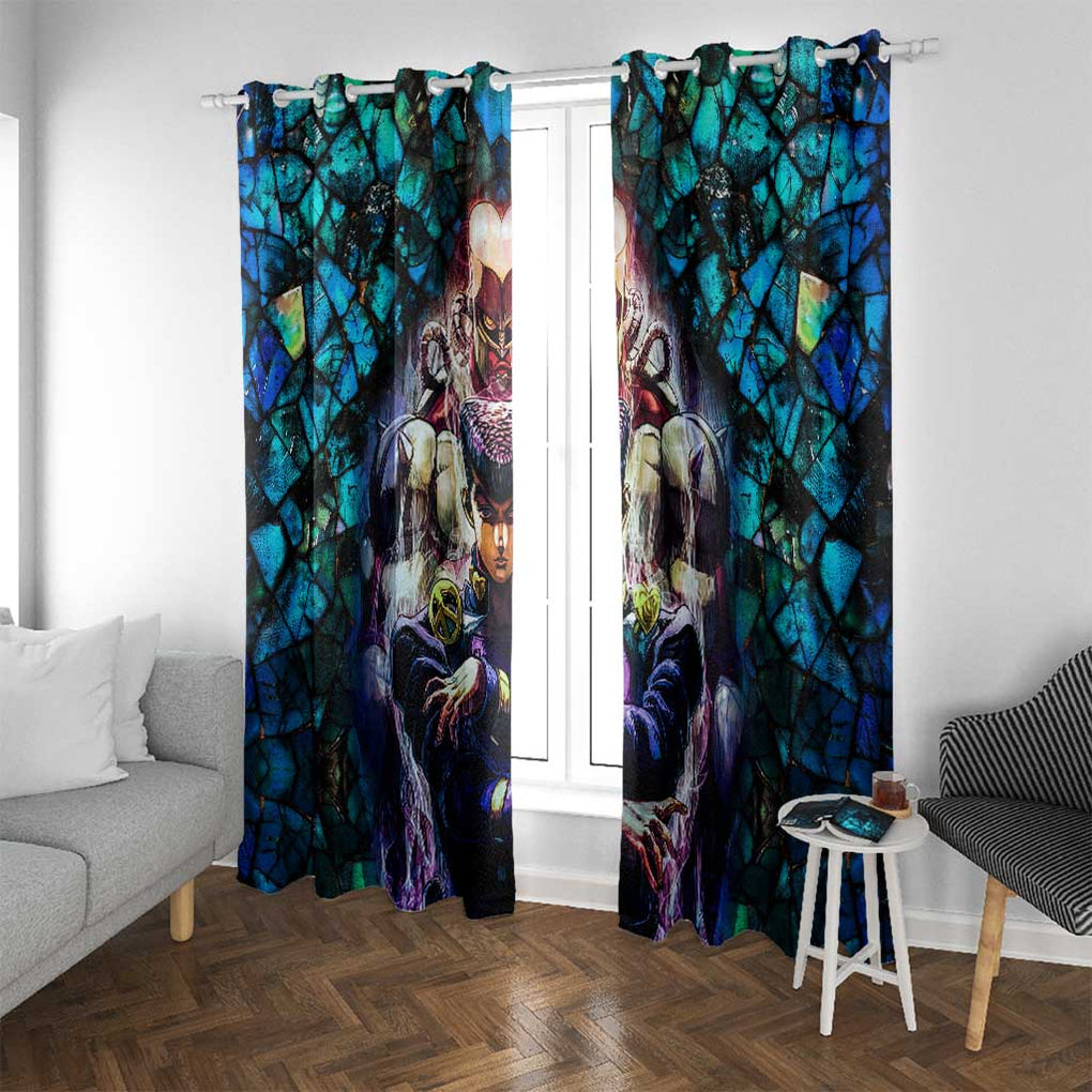 Trippy Josuke Shining Diamond Jojo’s Bizarre Adventure Window Curtain Anime Mix Abstracs Style