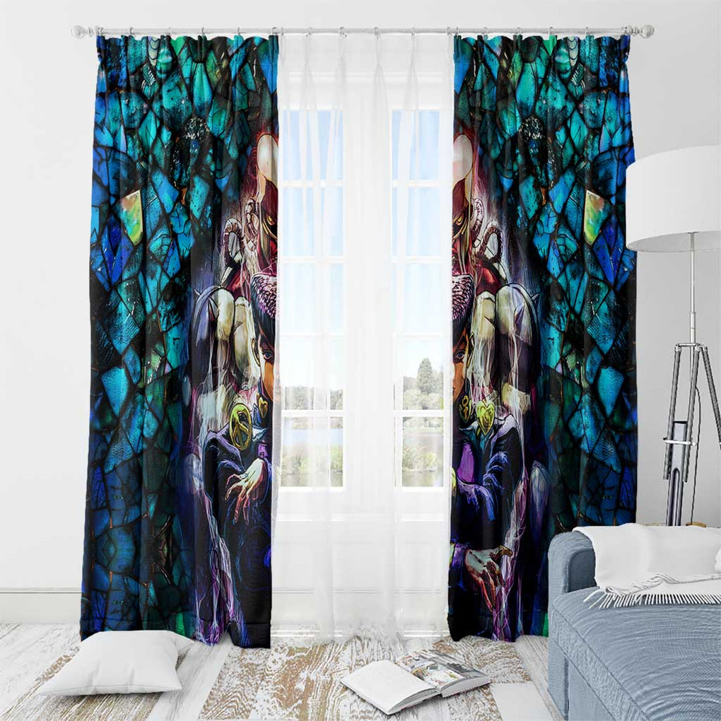 Trippy Josuke Shining Diamond Jojo’s Bizarre Adventure Window Curtain Anime Mix Abstracs Style