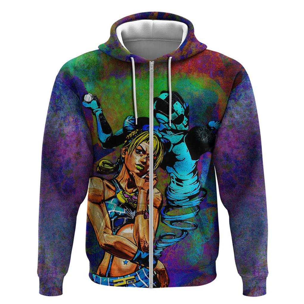 Trippy Jolyne Cujoh Stone Ocean Jojo’s Bizarre Adventure Hoodie Anime Mix Abstracs Style