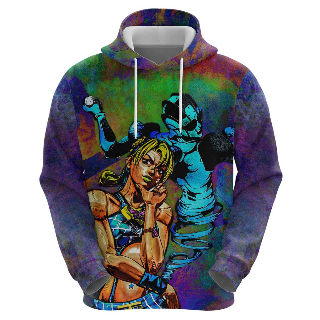 Trippy Jolyne Cujoh Stone Ocean Jojo’s Bizarre Adventure Hoodie Anime Mix Abstracs Style