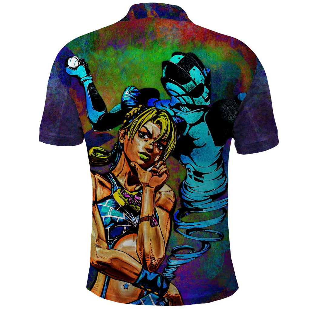 Trippy Jolyne Cujoh Stone Ocean Jojo’s Bizarre Adventure Polo Shirt Anime Mix Abstracs Style