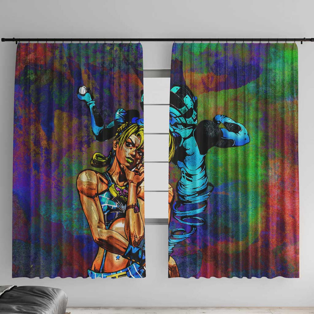 Trippy Jolyne Cujoh Stone Ocean Jojo’s Bizarre Adventure Window Curtain Anime Mix Abstracs Style