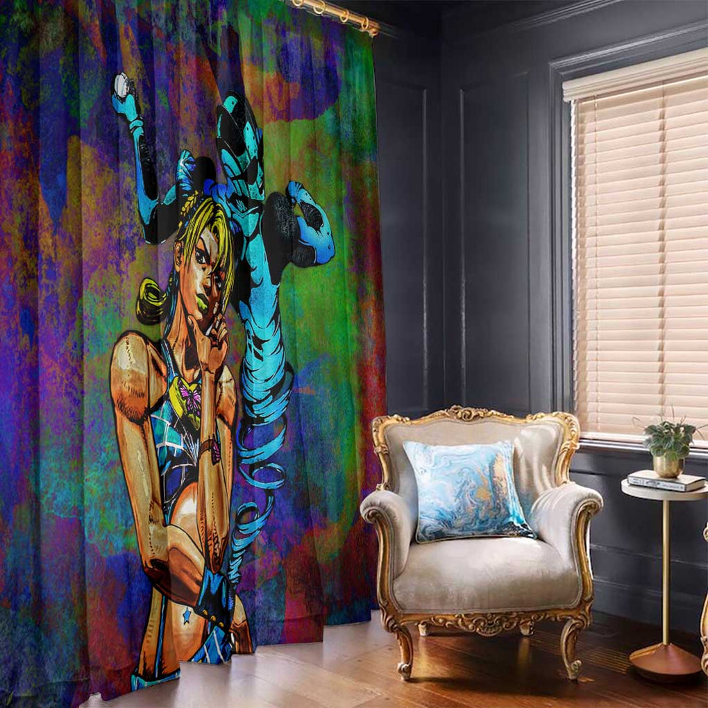 Trippy Jolyne Cujoh Stone Ocean Jojo’s Bizarre Adventure Window Curtain Anime Mix Abstracs Style