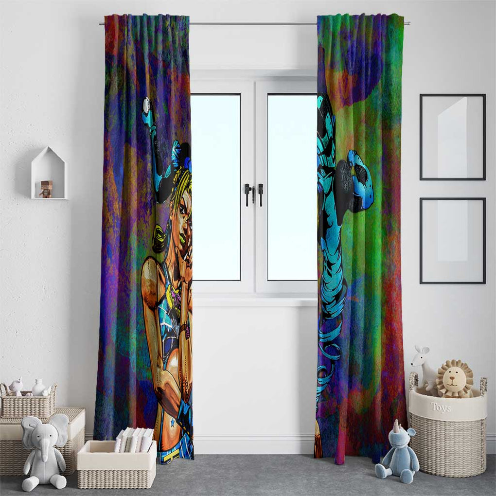 Trippy Jolyne Cujoh Stone Ocean Jojo’s Bizarre Adventure Window Curtain Anime Mix Abstracs Style
