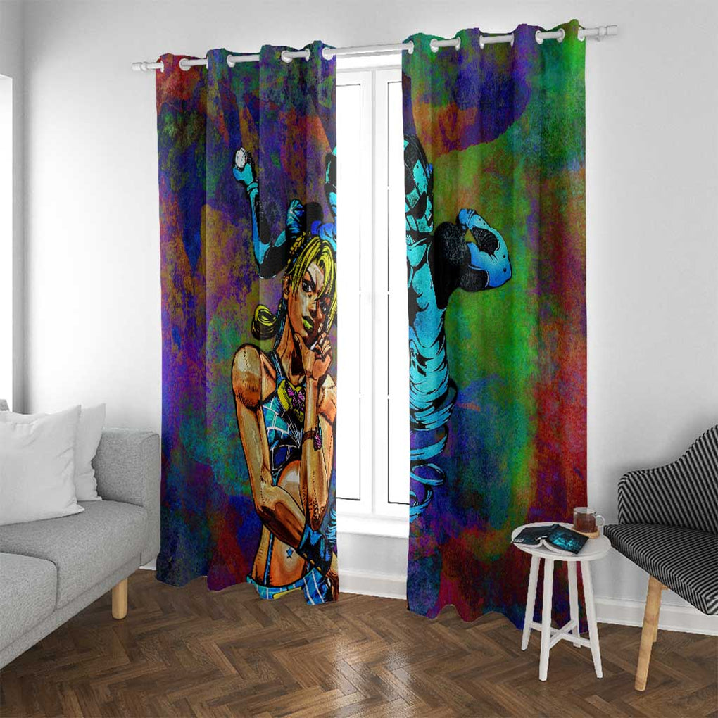 Trippy Jolyne Cujoh Stone Ocean Jojo’s Bizarre Adventure Window Curtain Anime Mix Abstracs Style