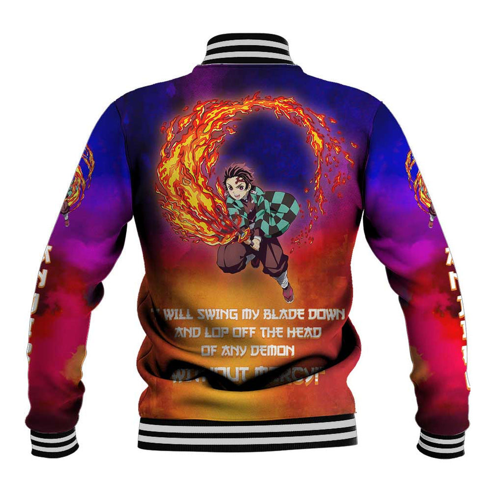 Space Samurai Tanjiro Demon Slayer Baseball Jacket Anime Mix Abstracs Style