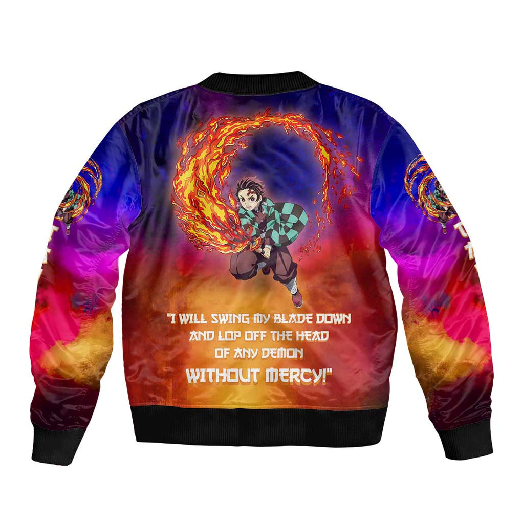 Space Samurai Tanjiro Demon Slayer Bomber Jacket Anime Mix Abstracs Style
