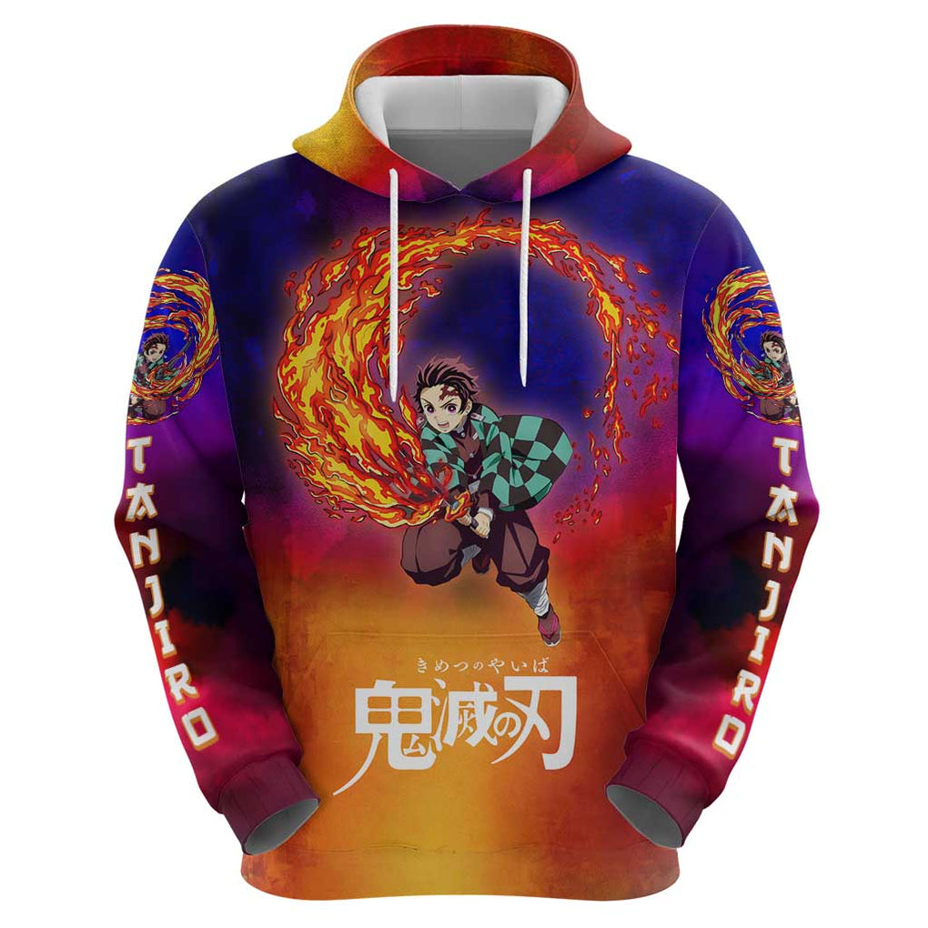 Space Samurai Tanjiro Demon Slayer Hoodie Anime Mix Abstracs Style