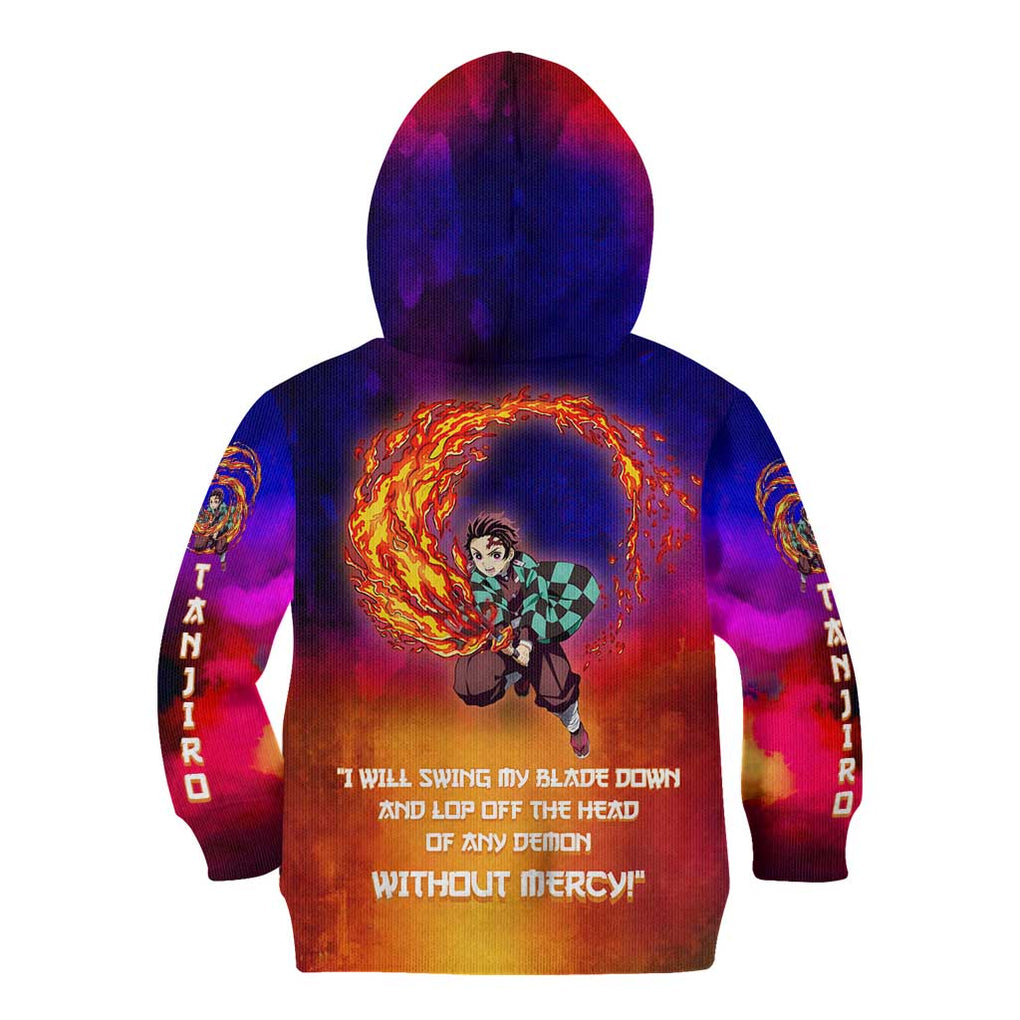 Space Samurai Tanjiro Demon Slayer Kid Hoodie Anime Mix Abstracs Style
