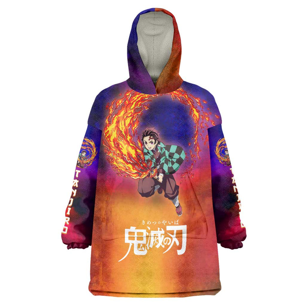 Space Samurai Tanjiro Demon Slayer Wearable Blanket Hoodie Anime Mix Abstracs Style