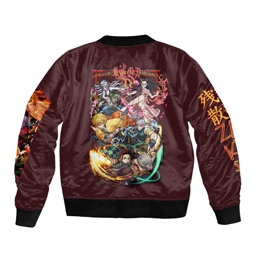 Entertainment District Arc Demon Slayer Bomber Jacket Anime Style