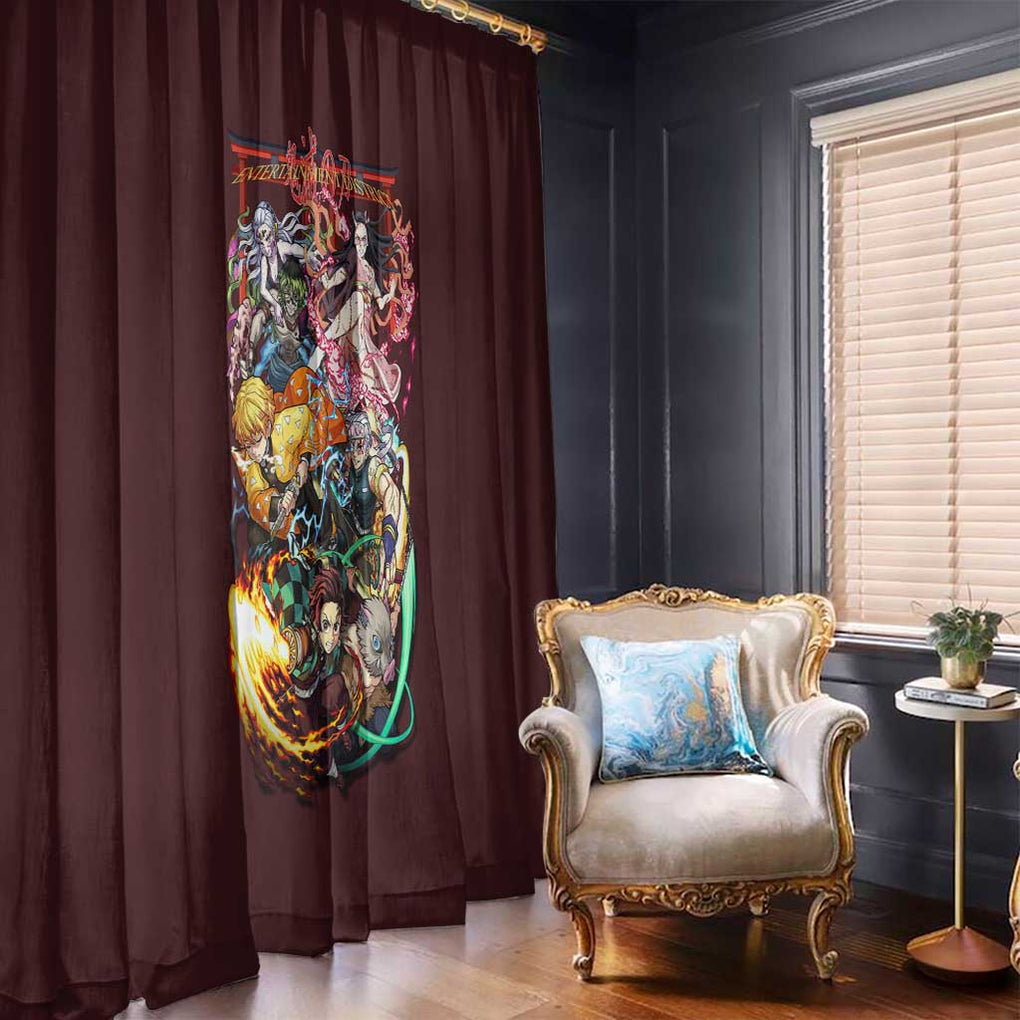 Entertainment District Arc Demon Slayer Window Curtain Anime Style