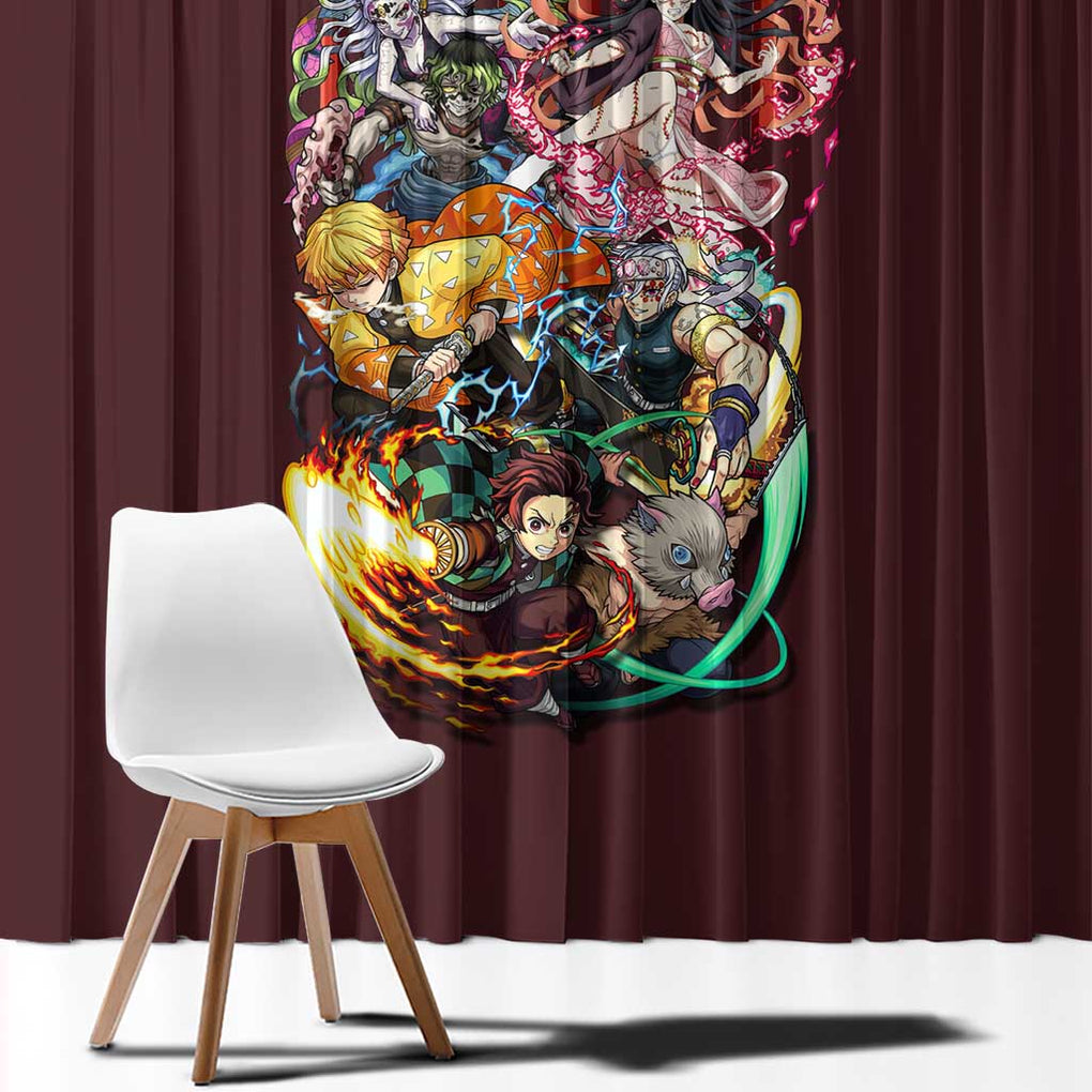 Entertainment District Arc Demon Slayer Window Curtain Anime Style