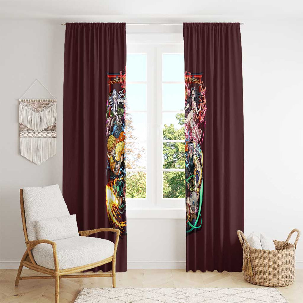 Entertainment District Arc Demon Slayer Window Curtain Anime Style