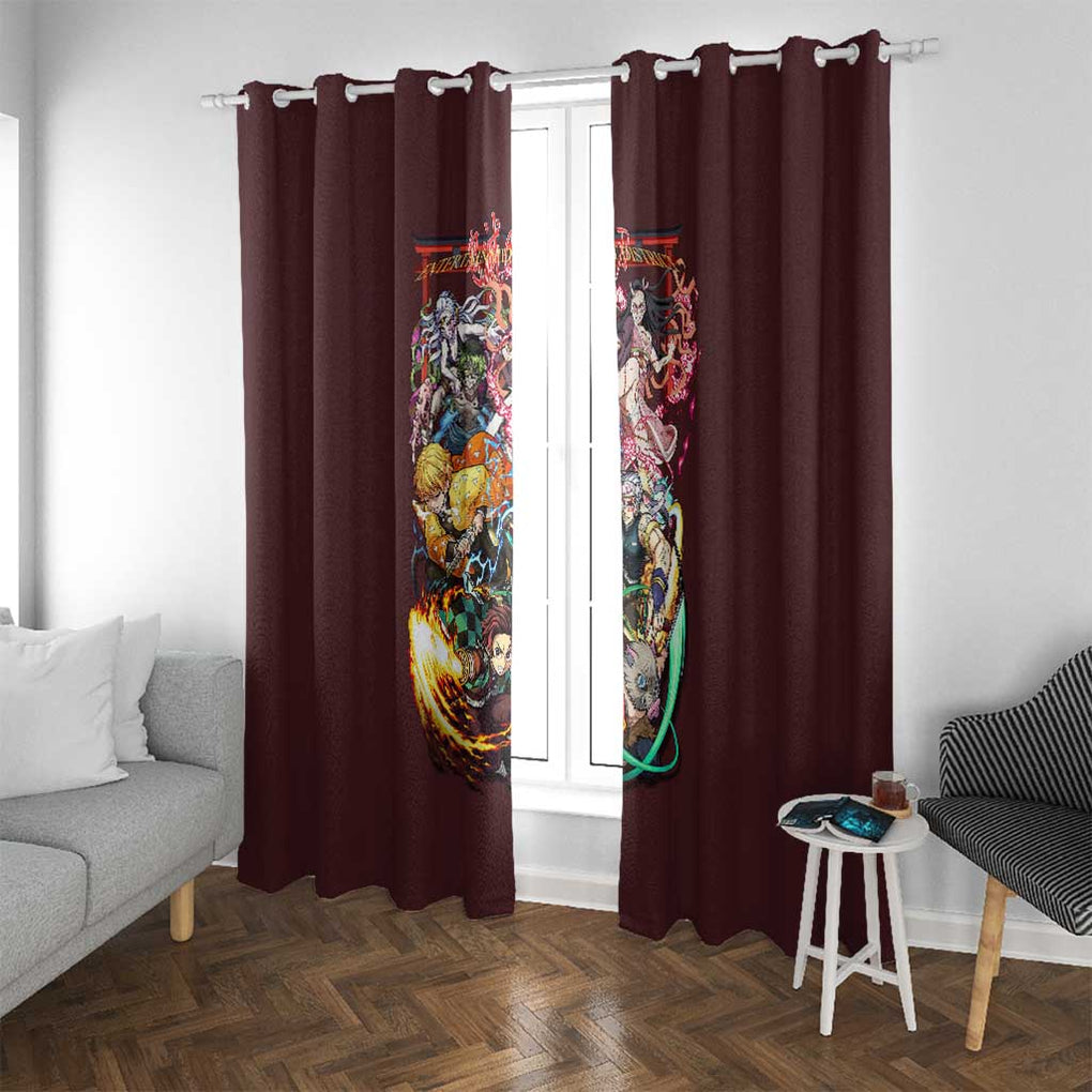 Entertainment District Arc Demon Slayer Window Curtain Anime Style