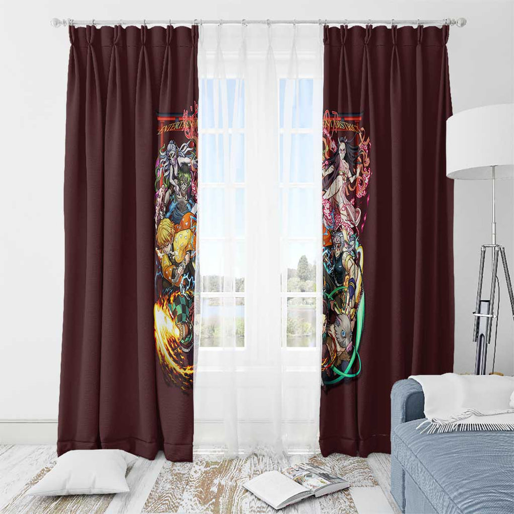 Entertainment District Arc Demon Slayer Window Curtain Anime Style