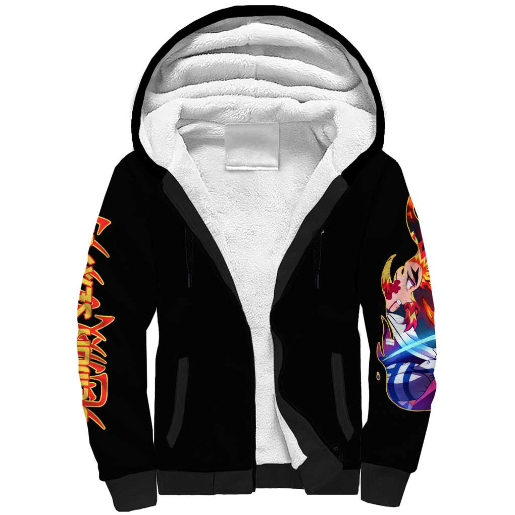Mugen Train Arc Demon Slayer Sherpa Hoodie Anime Style