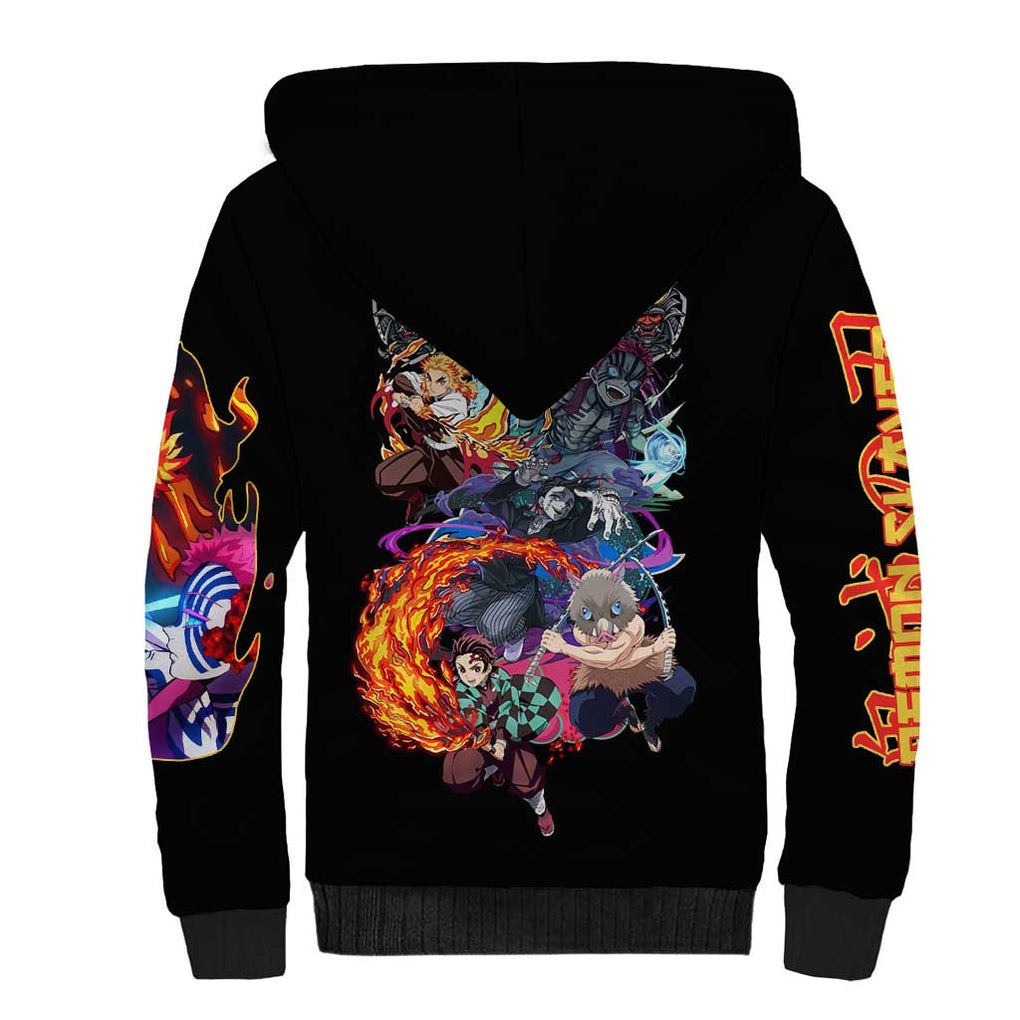 Mugen Train Arc Demon Slayer Sherpa Hoodie Anime Style
