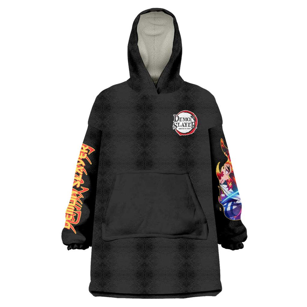 Mugen Train Arc Demon Slayer Wearable Blanket Hoodie Anime Style