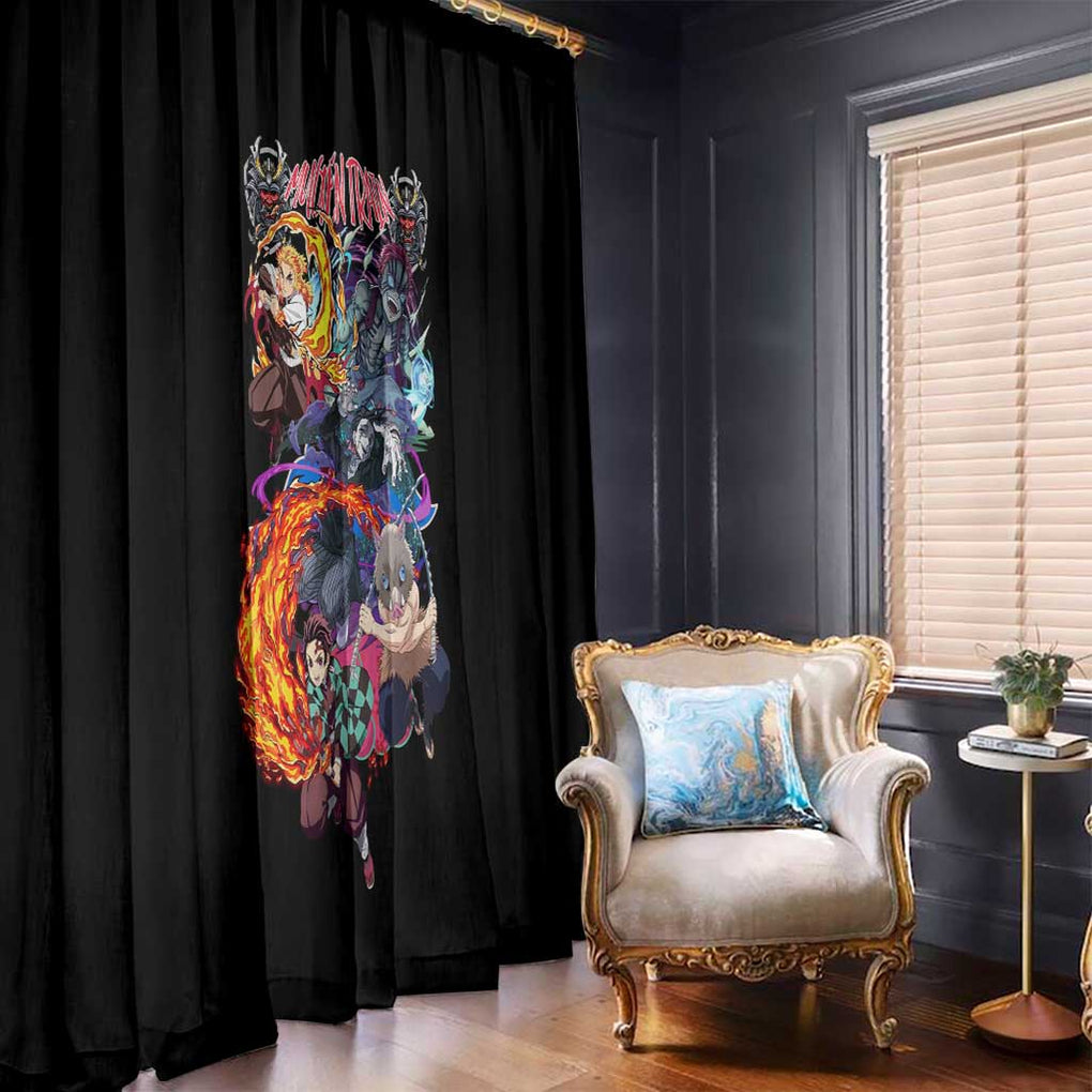 Mugen Train Arc Demon Slayer Window Curtain Anime Style