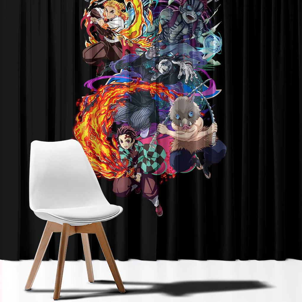 Mugen Train Arc Demon Slayer Window Curtain Anime Style