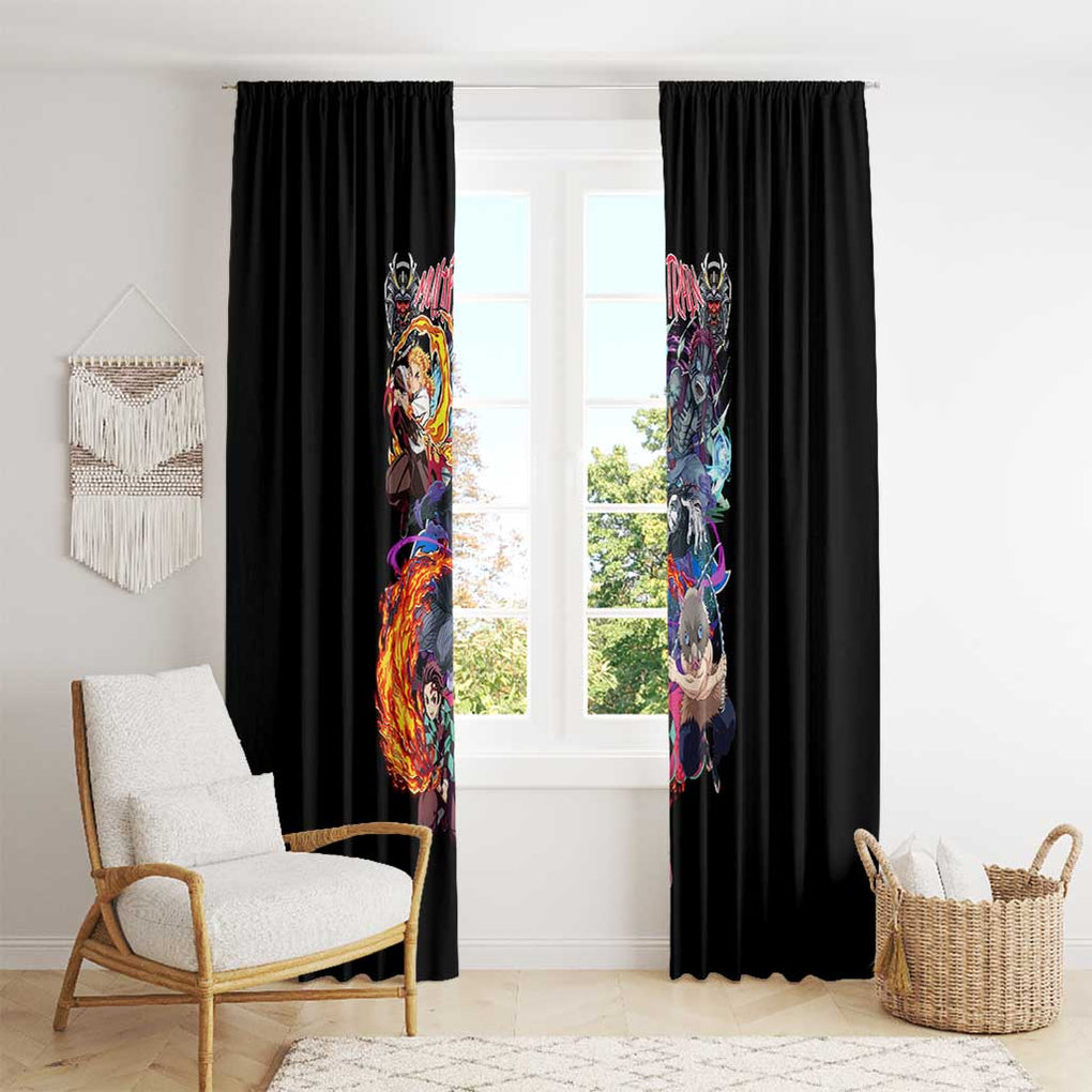 Mugen Train Arc Demon Slayer Window Curtain Anime Style