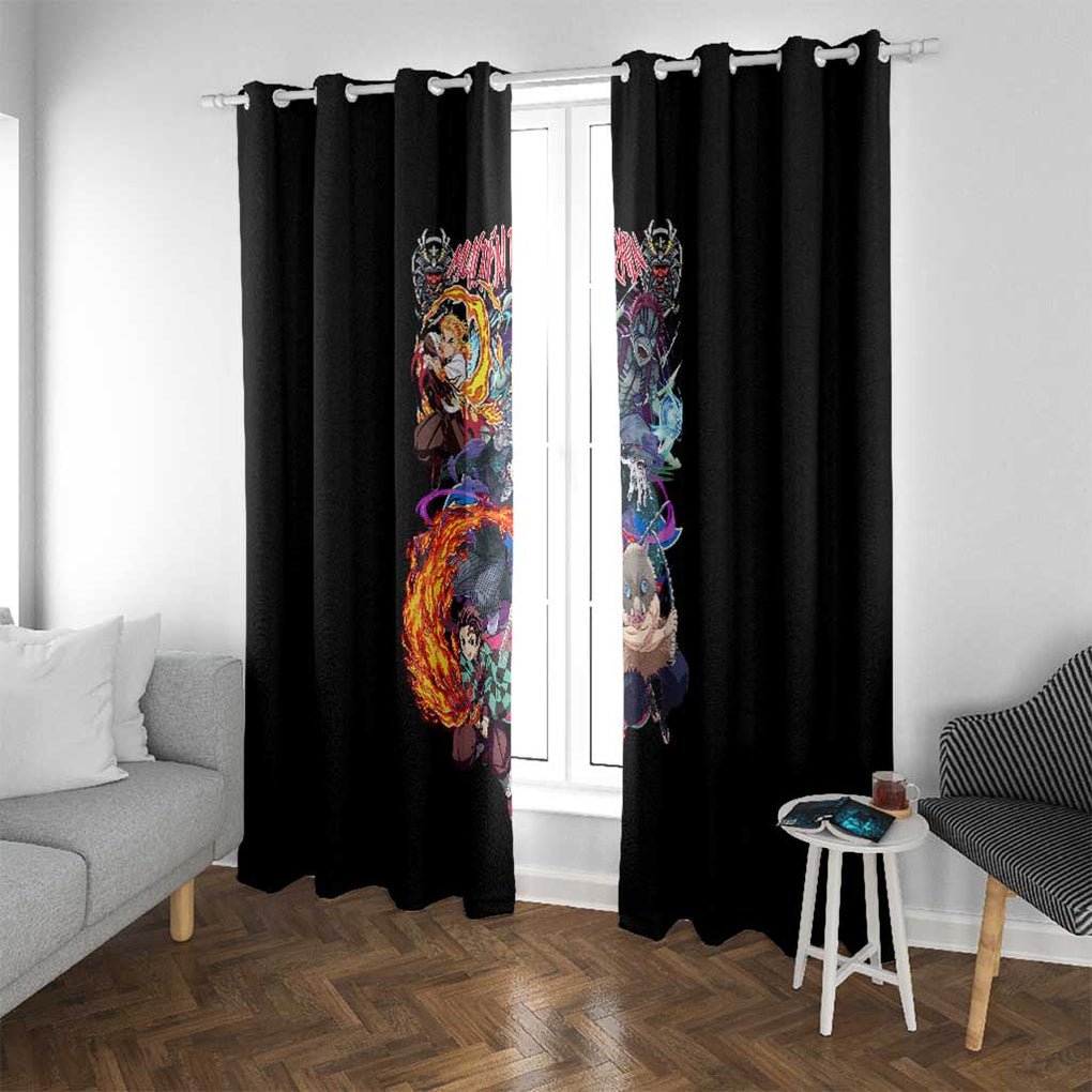 Mugen Train Arc Demon Slayer Window Curtain Anime Style