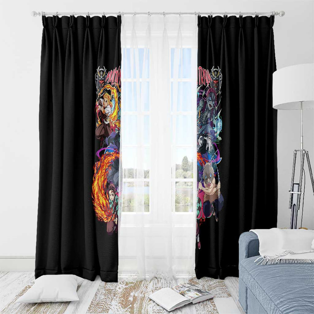 Mugen Train Arc Demon Slayer Window Curtain Anime Style