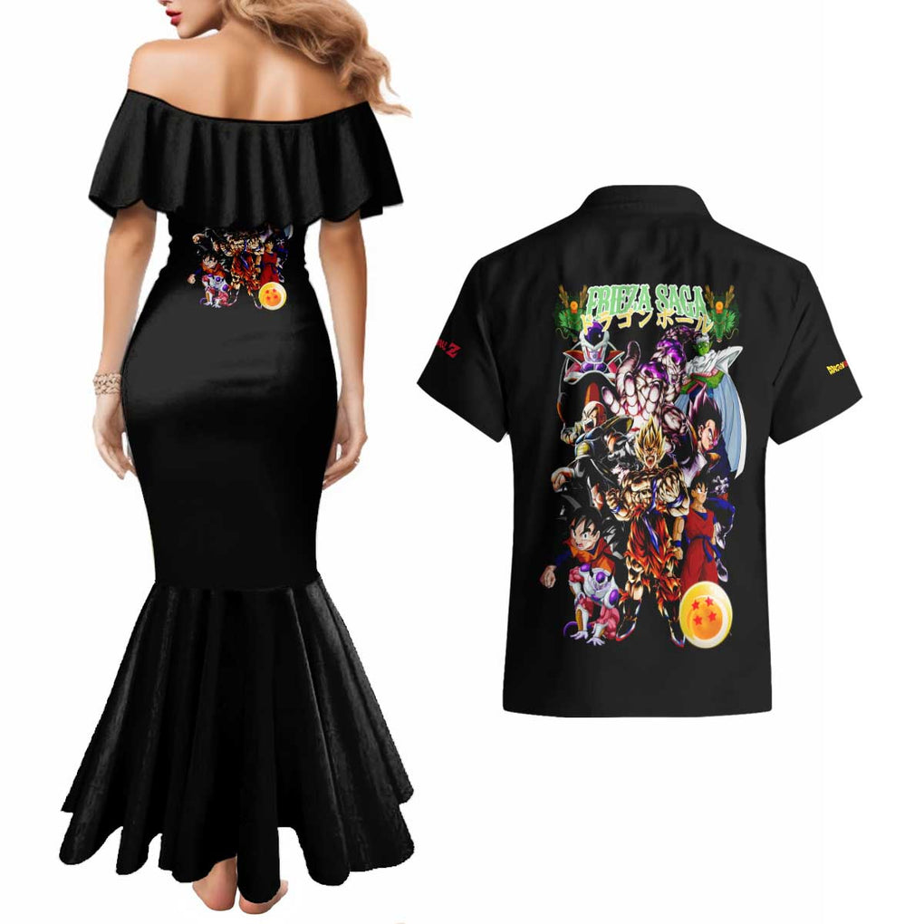 Frieza Saga Dragon Ball Z Couples Matching Mermaid Dress and Hawaiian Shirt Anime Style