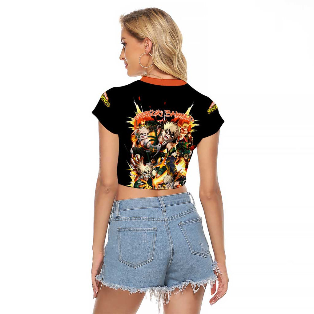 Katsuki Bakugo V2 My Hero Academia Raglan Cropped T Shirt Anime Style