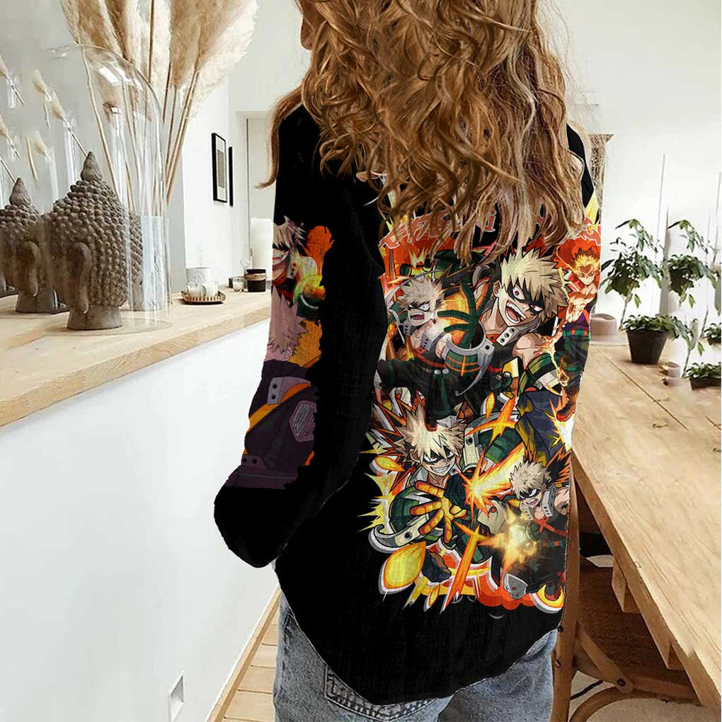 Katsuki Bakugo V2 My Hero Academia Women Casual Shirt Anime Style