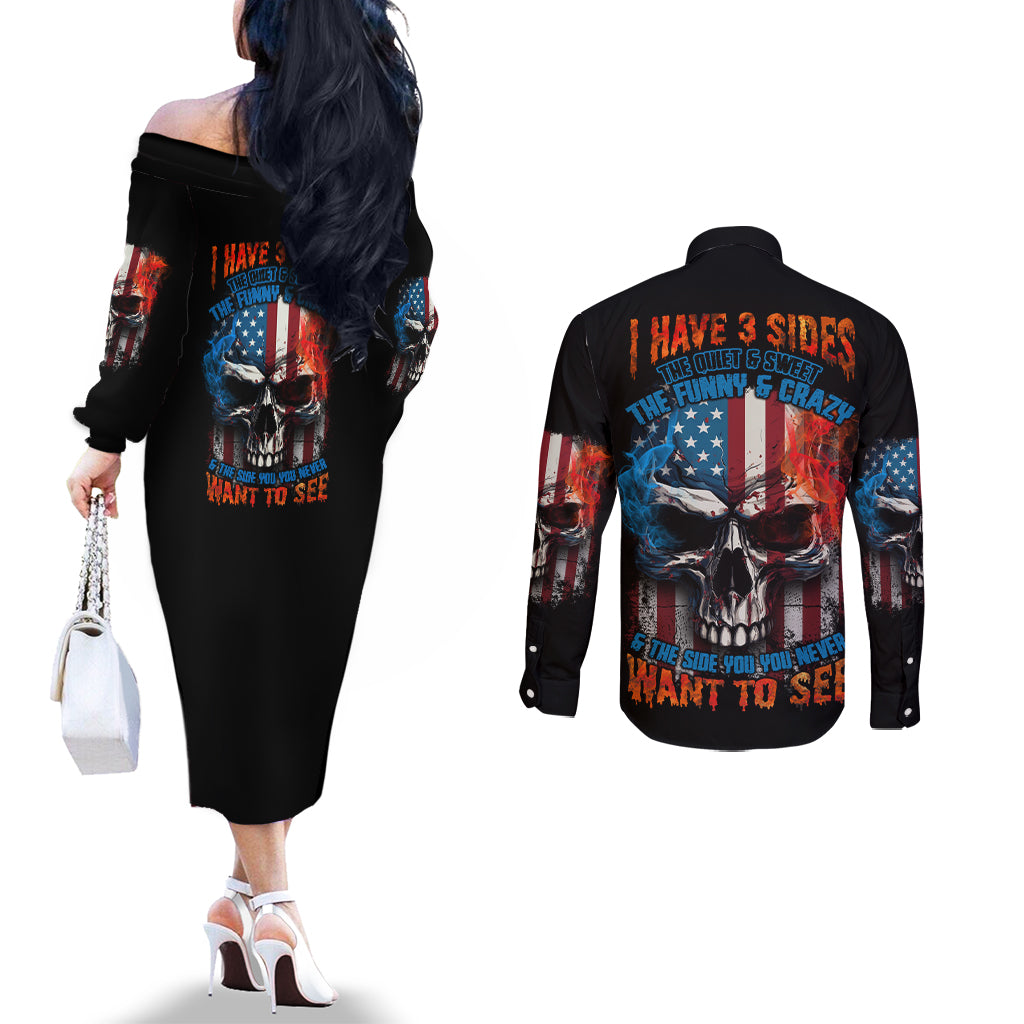 i-have-three-sides-skull-flag-couples-matching-off-the-shoulder-long-sleeve-dress-and-long-sleeve-button-shirt