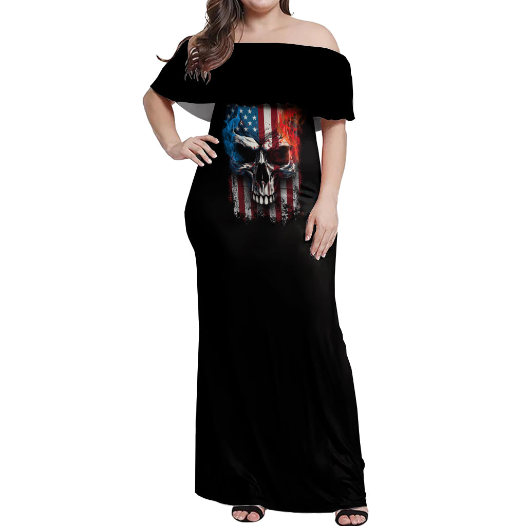 i-have-three-sides-skull-flag-off-shoulder-maxi-dress