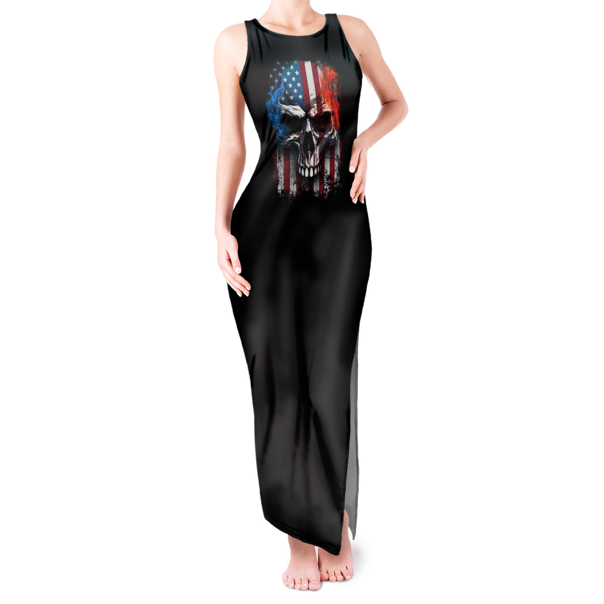 i-have-three-sides-skull-flag-tank-maxi-dress