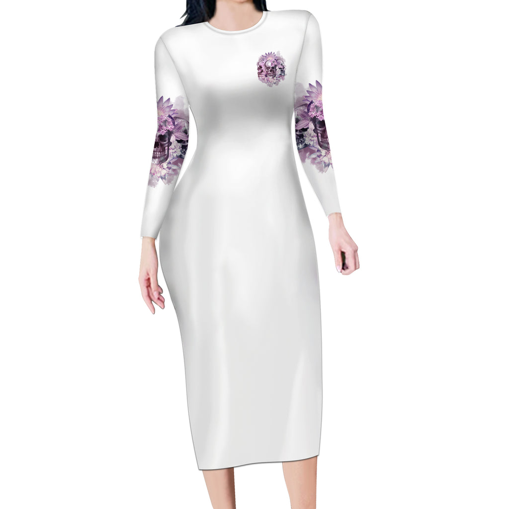 stuck-between-idk-idc-and-idgaf-skull-long-sleeve-bodycon-dress