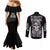 my-give-a-f-mad-skull-couples-matching-mermaid-dress-and-long-sleeve-button-shirt